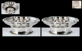 Edwardian Period - Superior Quality Pair of Solid Sterling Silver Salts,