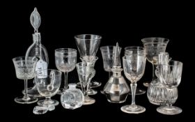 Quantity of Mixed 19th and 20th Century Glass comprising etched glasses of various sizes,
