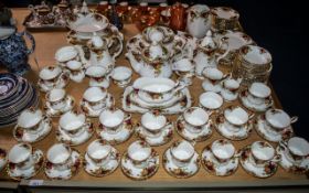 Royal Albert 'Old Country Roses' Dinner/Tea Service, comprising Teapot, Coffee Pot, Hot Water Pot,