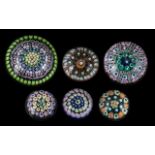 Millefiori - Collection of Vintage Glass Paperweights. Various Sizes - Some Signed.