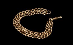 Antique Period - Excellent Quality 9ct Gold Double Albert Watch Chain Bracelet. Marked 9.375.