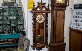 Vienna Wall Clock, with glazed front and sides, cream chapter dial with Roman numerals,