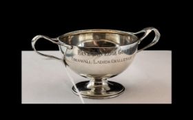 Golf Interest - Antique Solid Silver Trophy For ' Bindown Looe Golf Club ' - Cornwall Ladies