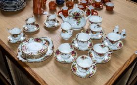 Royal Albert 'Old Country Roses' Tea Set, comprising Tea Pot, Sugar Bowl, Milk Jug,