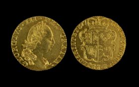 George III Gold Half Guinea - Date 1775. Scarce Coin In This Condition - Top Grade.
