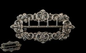 Large and Impressive Mid 19th Century Shoe Buckle. Fully Hallmarked for 1850's.