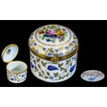 Early 20th Century Hand Painted Trinket Box with Flowers and Gold Relief,