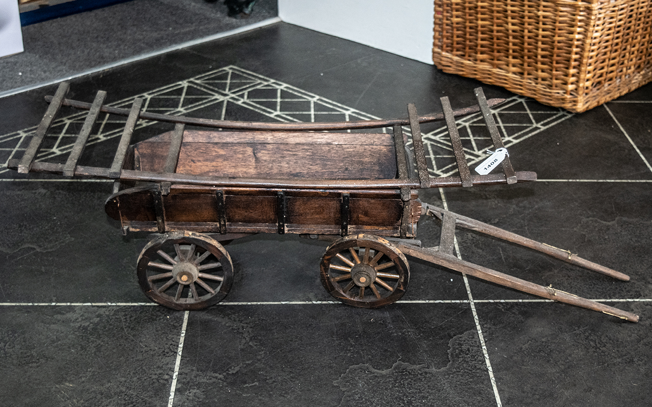 Early 20th Century Large Scratch Built Wooden Cart.