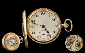 Fortnum and Mason London 9ct Gold Demi Key-less Pocket Watch. Hallmark London 1928.