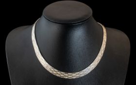 A Sterling Silver (25.82gms) Cubetto Cleopatra Necklace. Size 17.5ins.