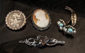 Antique Silver Brooches.