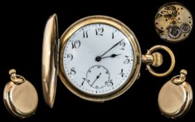 1920's Period Swiss Made - Top Quality Gold Filled Full Hunter Repeater Keyless Pocket Watch,