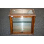 1920s Adapted Glass Display, sliding front with two interior glass shelves.