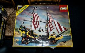 Vintage Lego Black Seas Barracuda Pirate Ship, complete, No. 6285. In original box, appears unused.