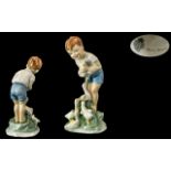 Royal Worcester Early Hand Painted Figure ' Young Farmer Boy Johnnie'. RW3433.