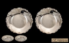 Mappin and Webb - 1930's Excellent Quality Pair of Sterling Silver Footed Dishes of Small