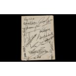 Liverpool Football Club 1965 Signed FA Cup Final Card 14 players to include Roger Hunt,