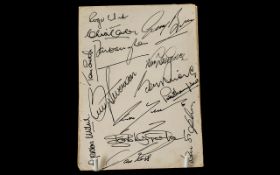 Liverpool Football Club 1965 Signed FA Cup Final Card 14 players to include Roger Hunt,