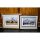 Two David Shepherd Limited Edition Prints, Lovely Vigil Snow Leopard, measures 9" x 14",