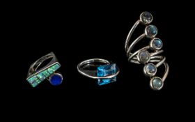 Collection of Three Sterling Silver Dress Rings,