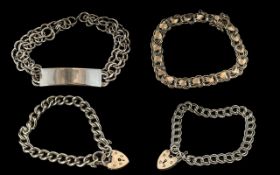 Excellent Collection of Vintage Sterling Silver Bracelets ( 4 ) In Total.