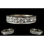 18ct White Gold - Stunning Quality Half Eternity Diamond Set Ring.