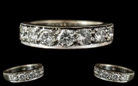 18ct White Gold - Stunning Quality Half Eternity Diamond Set Ring.