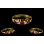Antique Period - Exquisite 18ct Gold Ladies Superb Rubies and Diamond Set Ring.