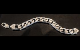 Heavy Solid Silver Curb Bracelet. Chunky and Heavy Solid Silver Curb Bracelet. 8 Inches In length.