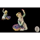 Royal Worcester 1930's Hand Painted Small Figure - Date 1936 ' Children of The Nations ' Italy -