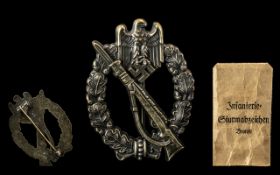 World War Two German Infantry Assault Badge. Maker marked R.S. for Rudolf Souval of Vienna.