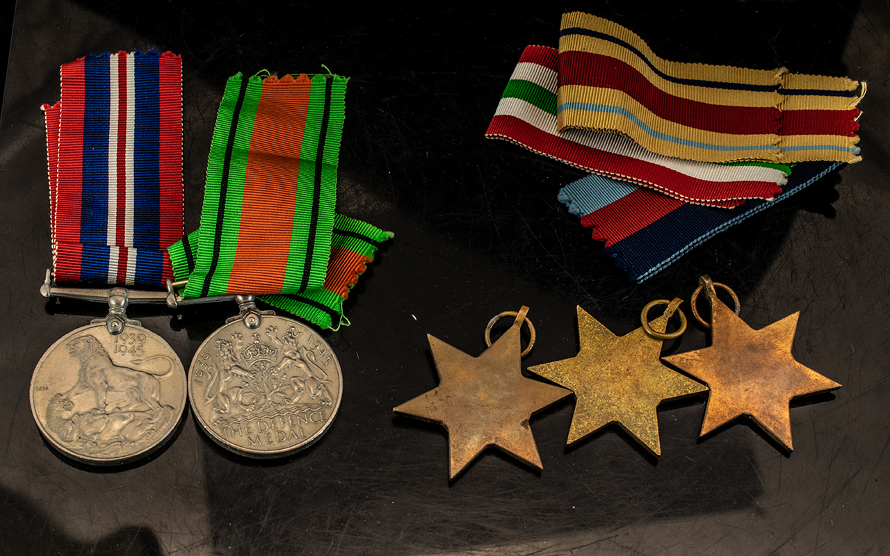Group of ( 5 ) British 2nd World War Medals with Ribbons etc. ( 5 ) Medals In Total. - Image 2 of 3