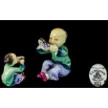 Royal Worcester Hand Painted Small Figure ' Children of The Nations ' China. RW3073. Date Mark 1942.