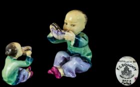 Royal Worcester Hand Painted Small Figure ' Children of The Nations ' China. RW3073. Date Mark 1942.