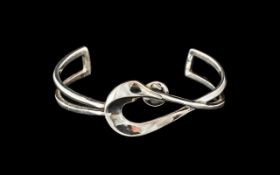 Scottish Silver Celtic Design Bangle. Superb Designed Scottish Bangle, Marked C.B.