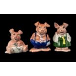 Collection of Three Nat West Wade Piggy Banks, comprising brother Maxwell pig,