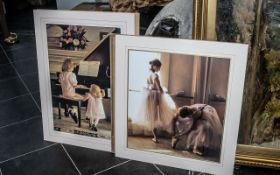 Two Large Prints by Greg Olsen, 'Afternoon Rehearsal' depicting two ballet dancers,