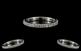 Platinum - Contemporary Diamond Set Half Eternity Ring, Marked 950 Platinum to Interior of Shank.