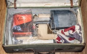 A Canvas Demob Suitcase, containing a quantity of war related ephemera, to include military photos,