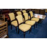 Six Victorian Mahogany Dining Chairs, of typical form,