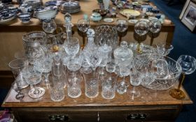 Large Quantity of Glassware, to include decanter, jugs, lidded pot,