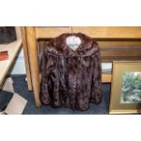 Ladies Dark Brown Mink Jacket, made by David Jackson of Eastbourne & Worthing, hip length, collar,