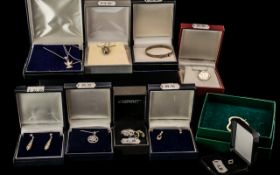 Good Collection of 925 Sterling Silver Jewellery In Boxes ( 10 ) In Total.