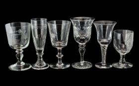 A Good Collection of Quality 19th and 20th Century - Assorted Glass Drinking Vessels ( 6 ) In Total