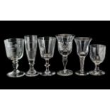 A Good Collection of Quality 19th and 20th Century - Assorted Glass Drinking Vessels ( 6 ) In Total