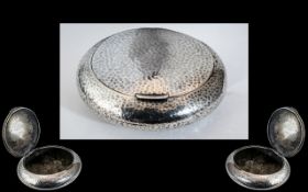 Arts and Crafts - Nice Quality Planished / Hammered Sterling Silver Circular / Spherical Shaped