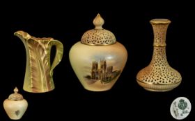 Royal Worcester Trio of 19th Century Small Ceramic Pieces.