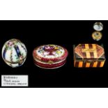 Limoges Hand Painted Trinket Boxes. ( 3 ) Lovely Hand Painted French Limoges. All Signed to Base.