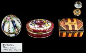 Limoges Hand Painted Trinket Boxes. ( 3 ) Lovely Hand Painted French Limoges. All Signed to Base.