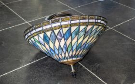 A Tiffany Style Glass Ceiling Light of typical form. 16 inches.